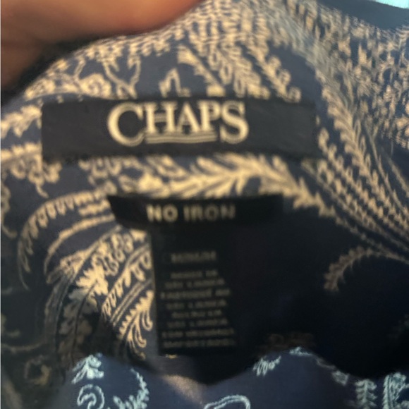 Chaps Navy and White Paisley Button Down Shirt - Picture 3 of 3